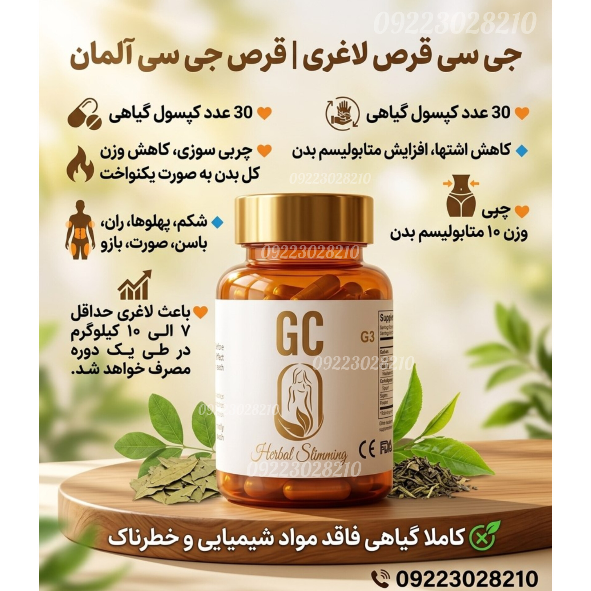 کپسول لاغری جی سی طلایی